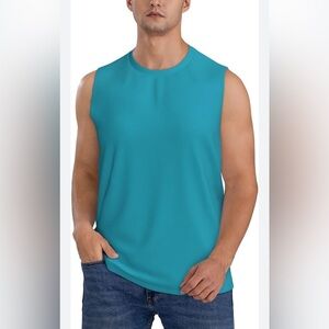 (M) Xersion teal lake tank shirt for men